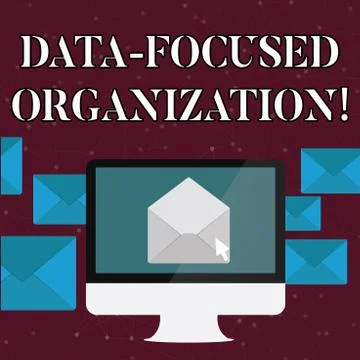 Text sign showing Data Focused Organization. Conceptual photo capture and rei Illustrazione stock