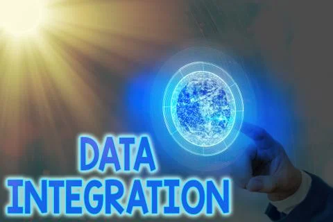 Text sign showing Data Integration. Conceptual photo combination of technical Foto stock