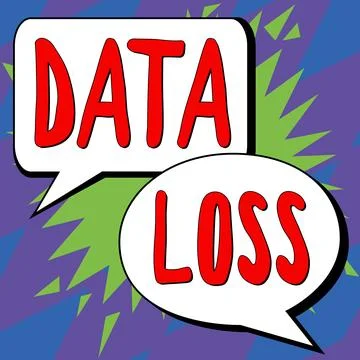 Text sign showing Data Loss. Internet Concept process or event that results in 스톡 일러스트