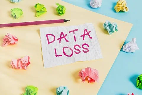 Text sign showing Data Loss. Conceptual photo process or event that results in 스톡 사진