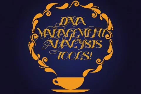 Text sign showing Data Management Analysis Tools. Conceptual photo Business Illustrazione stock
