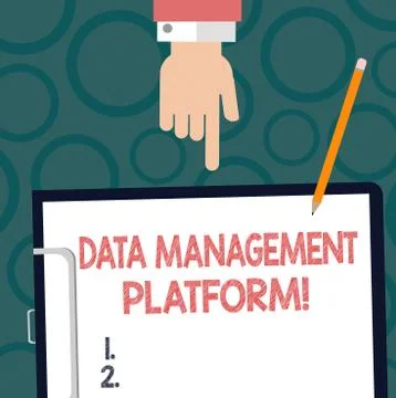 Text sign showing Data Management Platform. Conceptual photo Type of centralized Stock Illustration