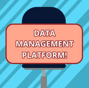 Text sign showing Data Management Platform. Conceptual photo Type of centralized 스톡 일러스트
