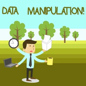 Text sign showing Data Manipulation. Conceptual photo the process of changing Illustration
