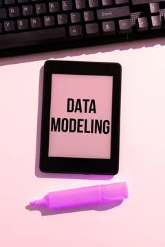 Text sign showing Data Modeling. Business concept process of transferring data 写真素材