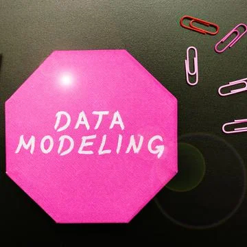 Text sign showing Data Modeling. Business overview process of transferring data Stock Photos