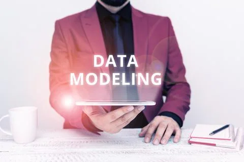 Text sign showing Data Modeling. Conceptual photo process of transferring data 스톡 사진