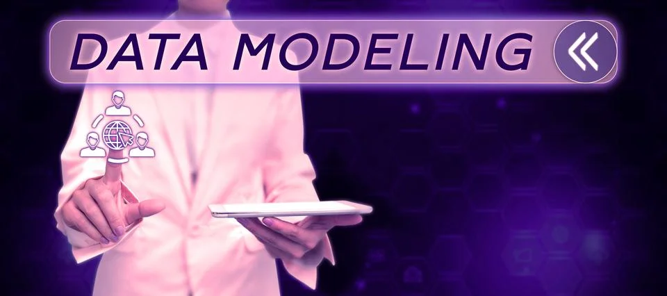 Text sign showing Data Modeling. Conceptual photo process of transferring data Stock Photos