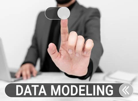 Text sign showing Data Modeling. Internet Concept process of transferring data Stock Photos
