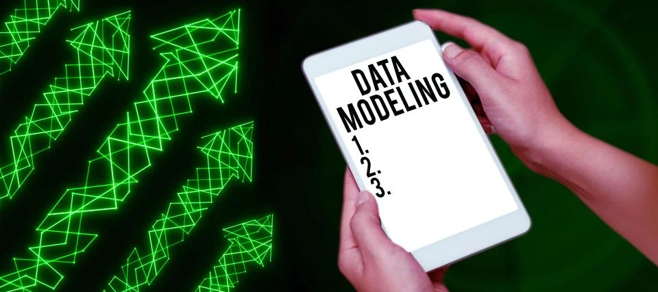 Text sign showing Data Modeling. Internet Concept process of transferring data Stockfoto's