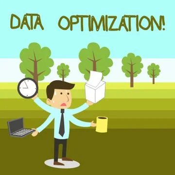 Text sign showing Data Optimization. Conceptual photo process that prepares the 库存插图