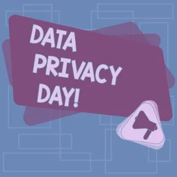 Text sign showing Data Privacy Day. Conceptual photo date in January to raise Illustrazione stock