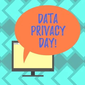 Text sign showing Data Privacy Day. Conceptual photo date in January to raise Ilustração Stock