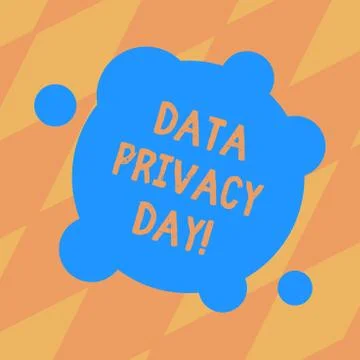 Text sign showing Data Privacy Day. Conceptual photo date in January to raise Illustrazione stock