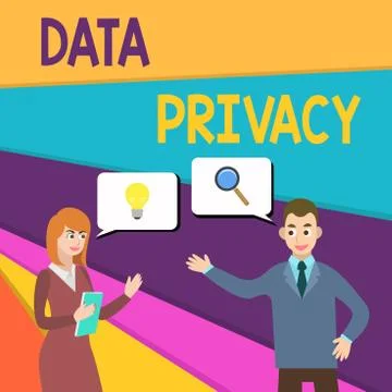 Text sign showing Data Privacy. Conceptual photo protection of sensitive data Illustrazione stock