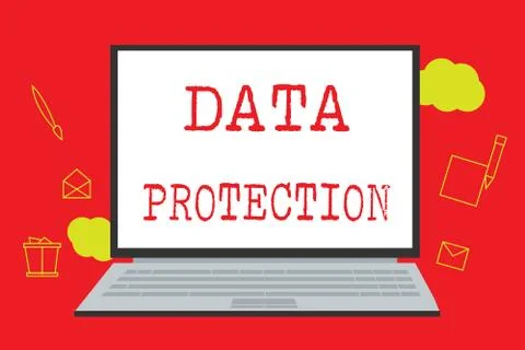 Text sign showing Data Protection. Conceptual photo Protect IP addresses and Stock Illustration