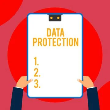 Text sign showing Data Protection. Conceptual photo Protect IP addresses and Stock Illustration