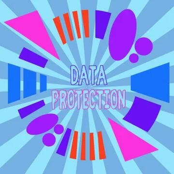 Text sign showing Data Protection. Conceptual photo legal control over access Illustrazione stock