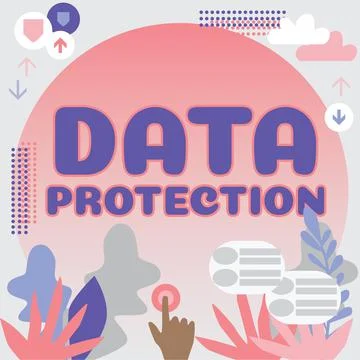 Text sign showing Data Protection. Word Written on legal control over access and Stock Illustration