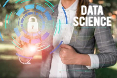 Text sign showing Data Science. Conceptual photo multidisciplinary field that Stock Photos