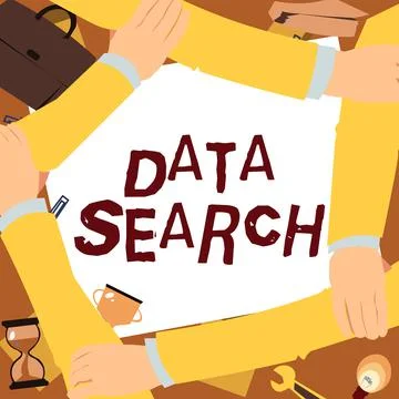 Text sign showing Data Search. Business showcase gathers and reports information Stock Illustration