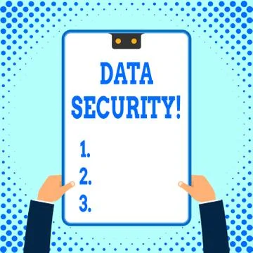 Text sign showing Data Security. Conceptual photo the process of protecting data イラスト素材