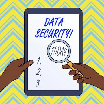 Text sign showing Data Security. Conceptual photo the process of protecting data Stock Illustration