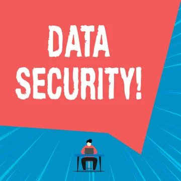 Text sign showing Data Security. Conceptual photo the process of protecting data イラスト素材