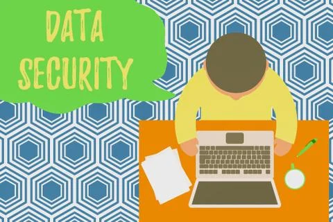 Text sign showing Data Security. Conceptual photo Confidentiality Disk Stock Illustration