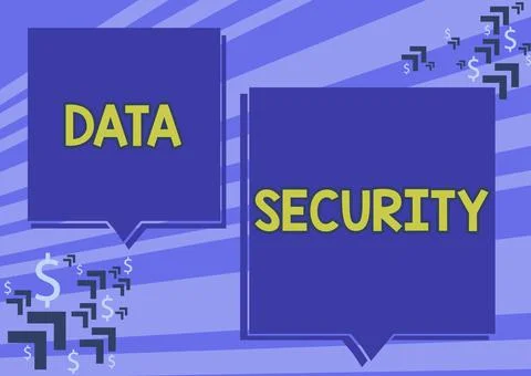 Text sign showing Data Security. Internet Concept Confidentiality Disk イラスト素材