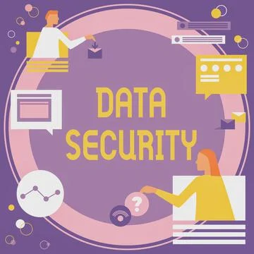 Text sign showing Data Security. Conceptual photo Confidentiality Disk 库存插图