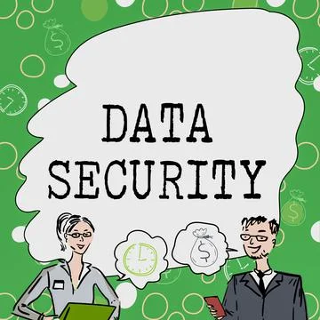 Text sign showing Data Security. Business concept Confidentiality Disk Stock Illustration