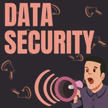 Text sign showing Data Security. Business approach Confidentiality Disk Stock Illustration