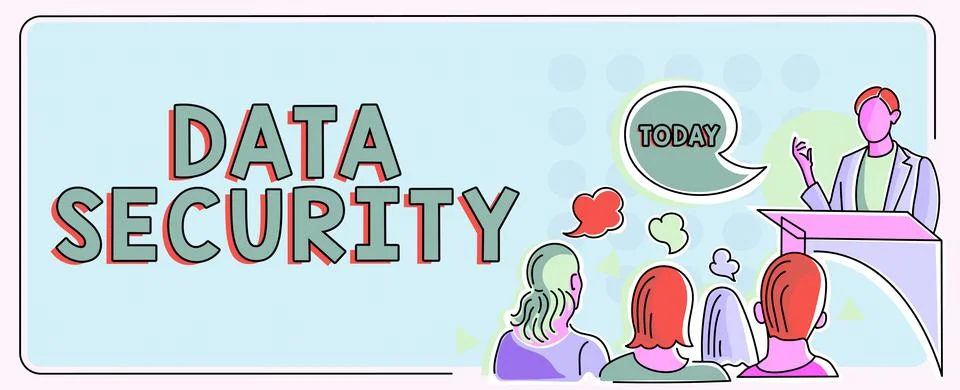 Text sign showing Data Security. Business approach Confidentiality Disk 스톡 일러스트