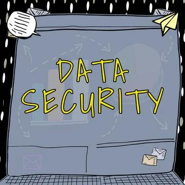 Text sign showing Data Security. Business concept Confidentiality Disk イラスト素材