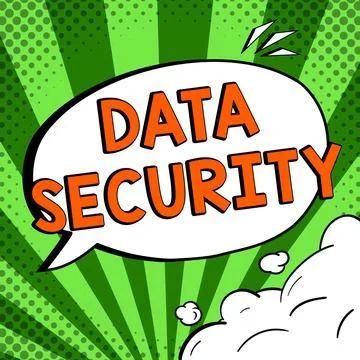 Text sign showing Data Security. Business overview Confidentiality Disk Stock Illustration