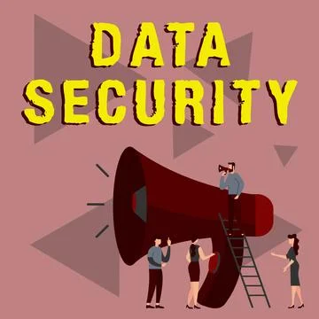 Text sign showing Data Security. Business concept Confidentiality Disk 스톡 일러스트