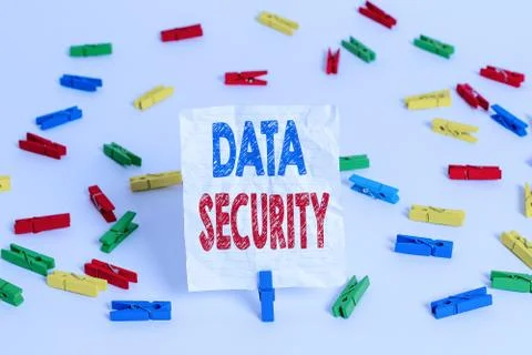 Text sign showing Data Security. Conceptual photo Confidentiality Disk Stock Photos