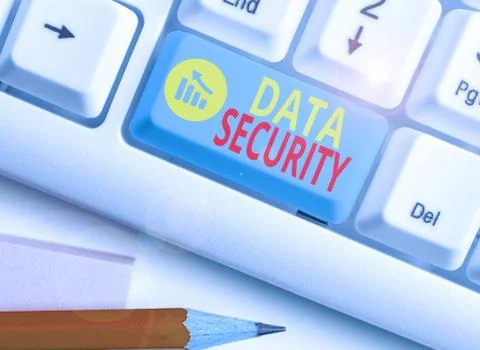 Text sign showing Data Security. Conceptual photo the process of protecting data Stock Photos