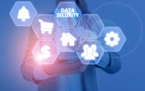 Text sign showing Data Security. Conceptual photo the process of protecting data Stock-Fotos