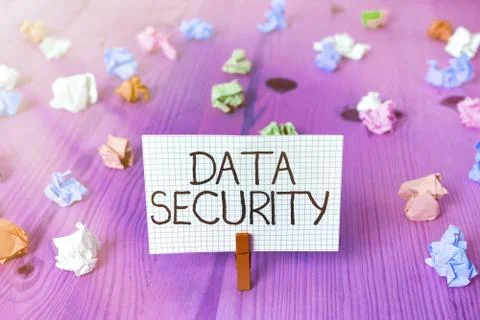 Text sign showing Data Security. Conceptual photo Confidentiality Disk Stock Photos