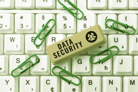 Text sign showing Data Security. Business approach Confidentiality Disk Stock Photos