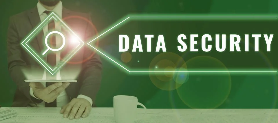 Text sign showing Data Security. Word Written on Confidentiality Disk Encryption Stock Photos