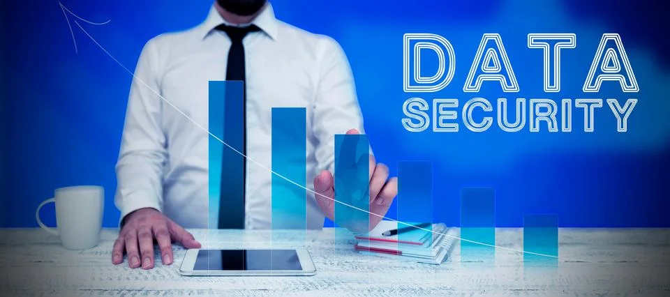 Text sign showing Data Security. Business concept Confidentiality Disk Stock Photos