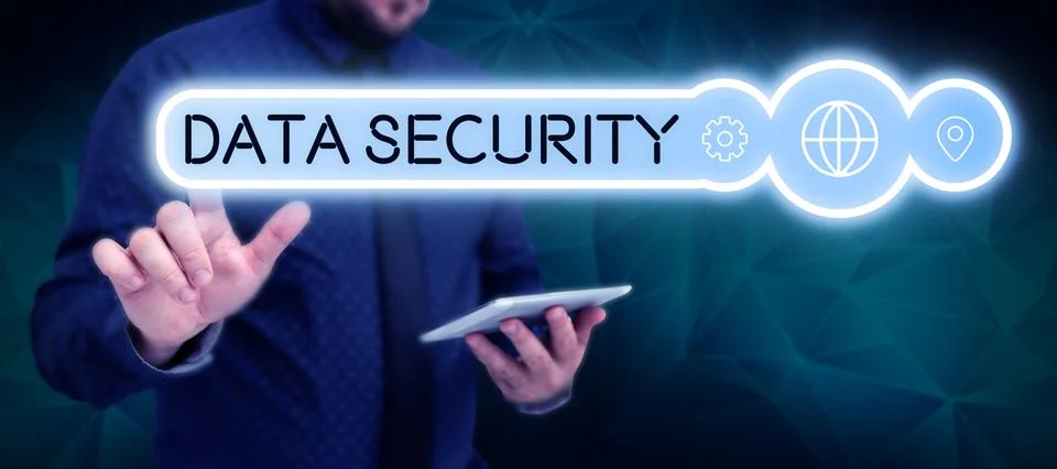 Text sign showing Data Security. Business showcase Confidentiality Disk Stock Photos