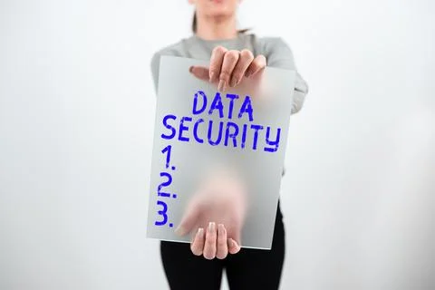 Text sign showing Data Security. Business showcase Confidentiality Disk Stock Photos