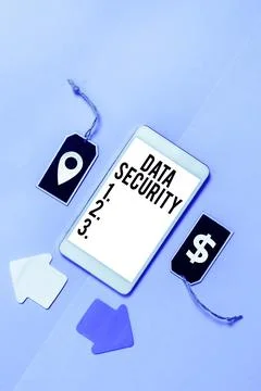 Text sign showing Data Security. Business concept Confidentiality Disk Stock Photos