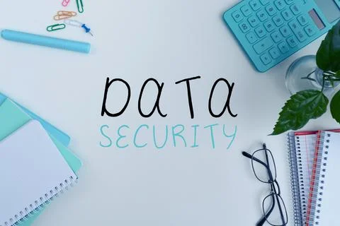 Text sign showing Data Security. Business idea Confidentiality Disk Encryption Stock Photos