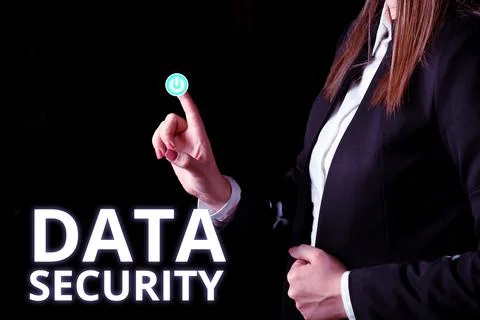 Text sign showing Data Security. Internet Concept Confidentiality Disk Stock Photos