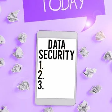 Text sign showing Data Security. Conceptual photo Confidentiality Disk Stock Photos